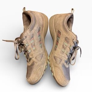 Skechers Breathe Easy Good Luck Sneaker, Size 10, Taupe Suede, Comfy Memory Foam